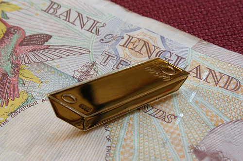 Banco de Inglaterra, BoE, libra, oro, lingote