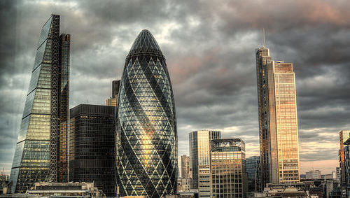 Londres, City, rascacielos, industria, gestión activos