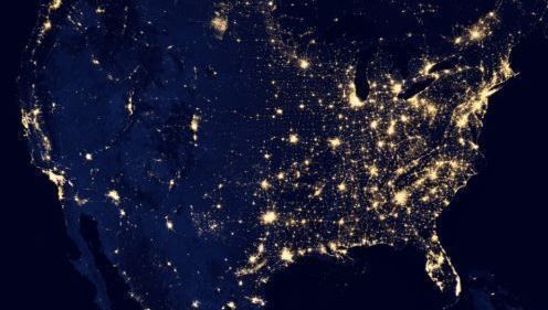 Estados Unidos, EEUU, mapa, noche, estrellas, alfa