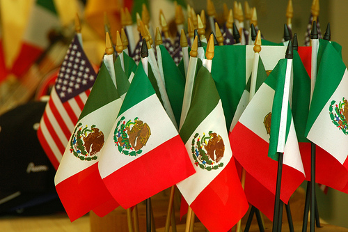 México, EE.UU., bandera