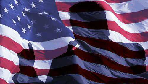 EEUU, Estados Unidos, bandera, sombra, Trump