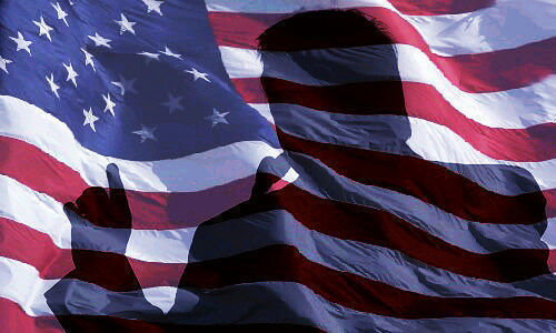 EE.UU., Estados Unidos, bandera, sombra, Trump
