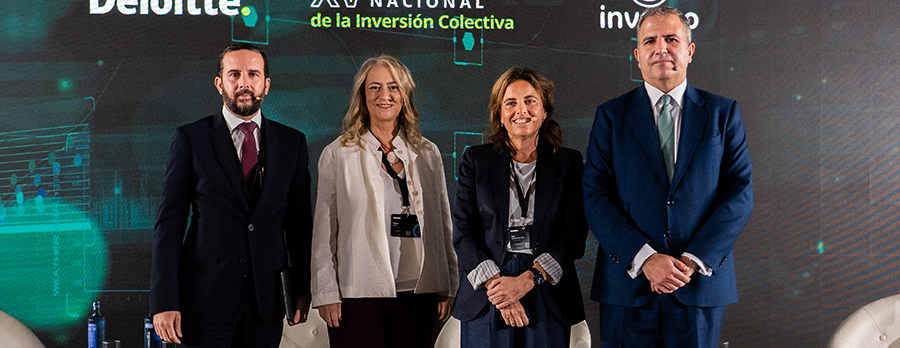 Martin Chocron (Santander AM), Belen Blanco (BBVA AM), Ana Martin de Santa Olalla (CaixaBank AM), Antonio Rios (Deloitte)