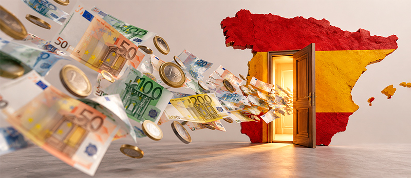 Dinero fluyendo hacia Espana