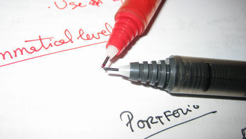 caneta, vermelhor, escrever, preto