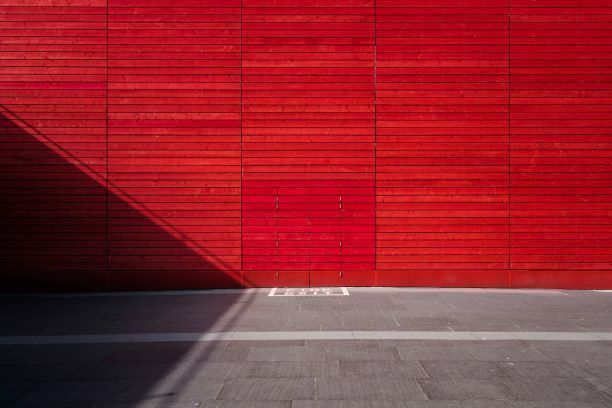 vermelho, cor, parede