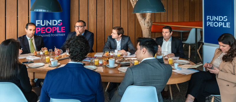Pequeno-almoço Carmignac. Miguel Pinto, Ramón Carrasco, Rui Araújo e João Paulo Silva