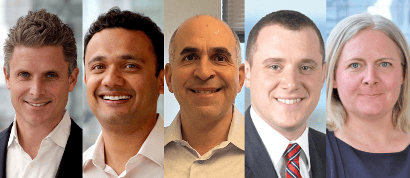 Daniel Pozen, Yash Patodia, Brian Barbetta, Jeff Courey e Caroline Conway, foto ceduta (Wellington Management)